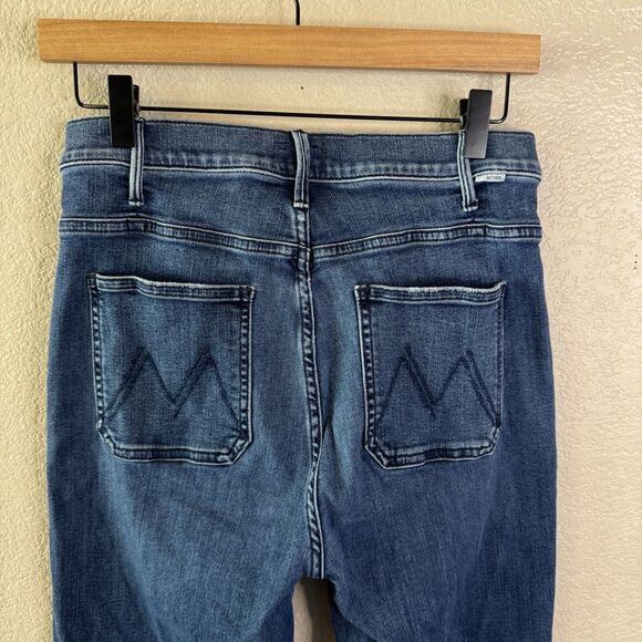 MOTHER Hustler Patch Pocket Ankle Fray Jeans 29 Wash Out for The Evening Denim - Picture 8 of 16